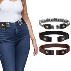 Adjustable Unisex Buckle-Free Stretch Belt (3-Pack) product